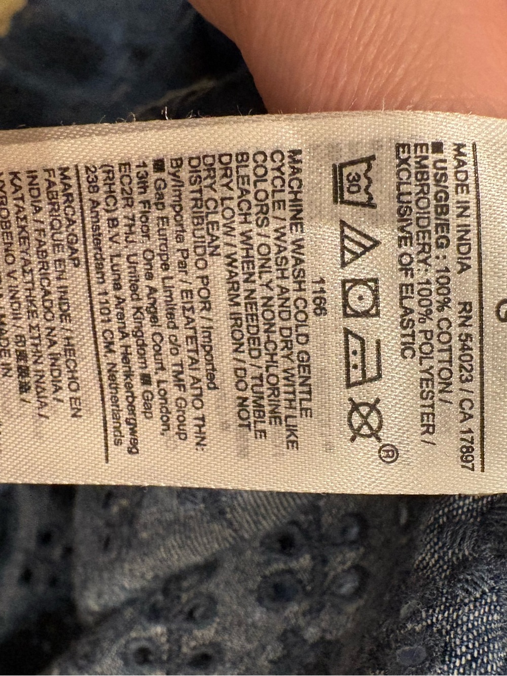 Doen x GAP midi denim eyelet dress. Size L - Picture 6 of 7
